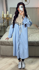 Hoodie Integrated Stripes Blouse