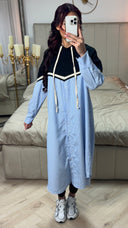 Hoodie Integrated Stripes Blouse