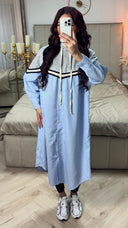 Hoodie Integrated Stripes Blouse