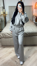 Hoodie Zipper Essential Soft Shiny Set