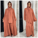 Pleated Headscarf Abaya Oversized