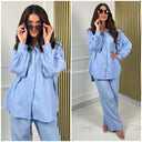 Super Soft Cheesecloth Blouse Wide Leg Set