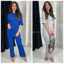 Short Folded Sleeves Thin Ribbed Must-have Set