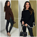 Knitwear Sweater Line Detail Double Splits