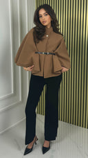 Butterfly Tie Belt Crop Coat