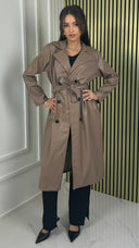 Leatherlook Tie Belt Button Jacket