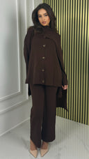 Knitwear 5 button Set Integrated Shawl