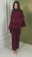 Knitwear 5 button Set Integrated Shawl