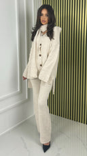 Knitwear 5 button Set Integrated Shawl