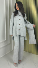 Knitwear 5 button Set Integrated Shawl