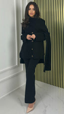 Knitwear 5 button Set Integrated Shawl