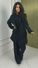 Oversized Shiny Blazer + Wide Legs Set