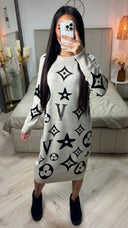 Famous V Glitter Thick Long Dress 690