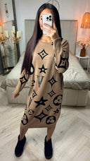 Famous V Glitter Thick Long Dress 690