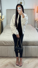 Denim Fashion Print Zipper Jacket Oversized