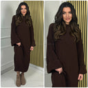 Knitwear Round Neck Maxi Dress Folded Sleeves 232092