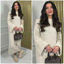 Knitwear Round Neck Maxi Dress Folded Sleeves 232092