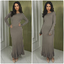 Knitwear Maxi Dress Ruffle Sleeve And Bottom