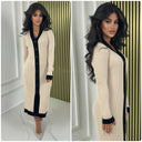 Premium Ribbed Button Dress Multicolor