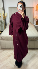 Integrated Shawl Golden Buttons Coat