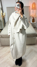 Integrated Shawl Golden Buttons Coat