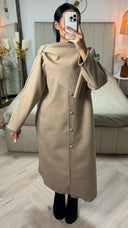 Integrated Shawl Golden Buttons Coat