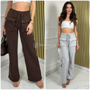 Joggings Wide Leg Pants Double Front Pocket