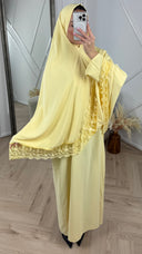 Khimar Maxi Jurk met Kantafwerking