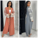 Kimono Tie Belt Lace Detail Sleeves