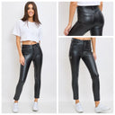 Hochwertige Stretchhose in Lederoptik KM107