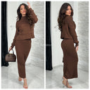 Knitted Cable Detail Skirt Set