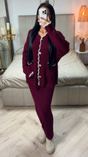 Knitwear Cardigan Golden Buttons + Skirt Set