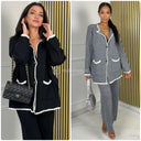 Knitwear Cardigan Wide Leg Set Stripe Details