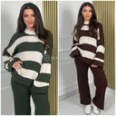 Knitwear Color Stripes Wide Sleeves + Leg Set