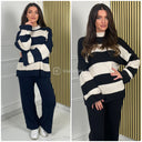 Knitwear Color Stripes Wide Sleeves + Leg Set