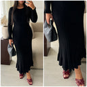 Knitwear Maxi Dress Ruffle Sleeve And Bottom