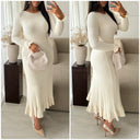 Knitwear Maxi Dress Ruffle Sleeve And Bottom