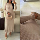 Knitwear Maxi Dress Ruffle Sleeve And Bottom