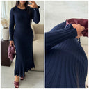 Knitwear Maxi Dress Ruffle Sleeve And Bottom
