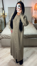 Knitwear Maxi Golden Buttons Dress