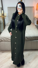 Knitwear Maxi Golden Buttons Dress