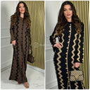 Knitwear Maxi Dress Curved Line Print 23198