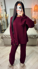 Knitwear Oversized Set Ruffle Sleeve Tie Detail