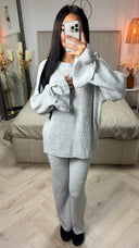 Knitwear Oversized Set Ruffle Sleeve Tie Detail