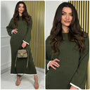 Knitwear Round Neck Maxi Oversized Line Detail 21180