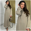 Knitwear Round Neck Maxi Oversized Line Detail 21180