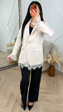 Blazer met Kantdetails en Satijnen Voering