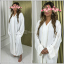 Mid Line Double Golden Seam V Neck Abaya
