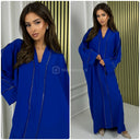 Mid Line Double Golden Seam V Neck Abaya