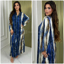 Multicolor V Neck Silk Maxi
